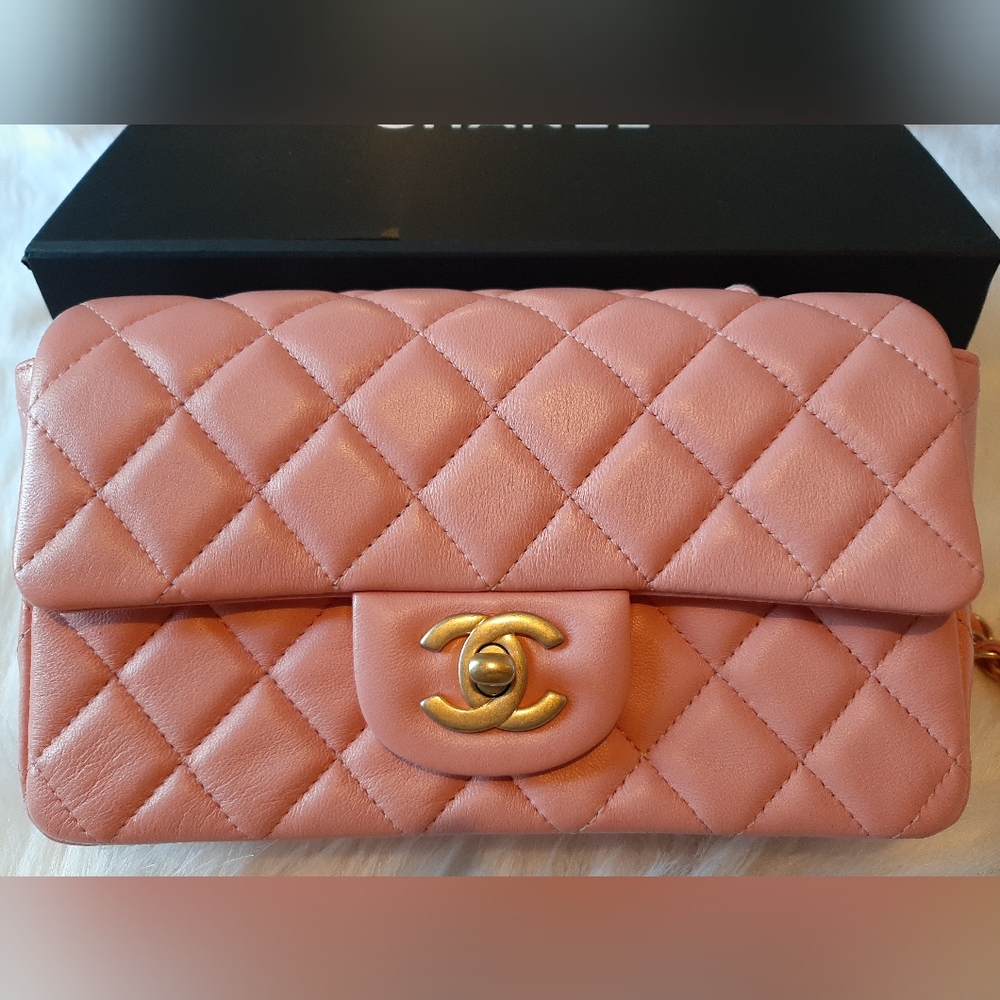 Chanel Mini Rectangular Lambskin Pink - image 2